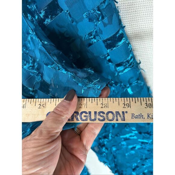 French Laundry Woman 2X Teal Textured Sheer Button-Up Blouse Boho Chic Top - Picture 9 of 10